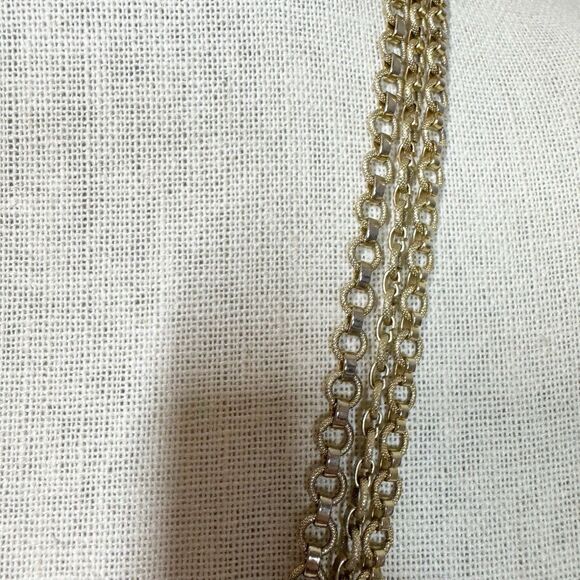 Vintage Rope Length Long Unique Chains Necklace Book Chain Chunky 88” Gold Tone - Picture 5 of 8